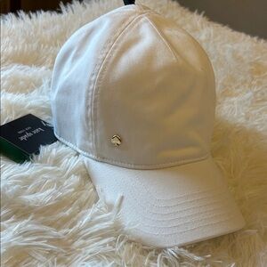 kate spade ivory baseball cap with gold spade stud